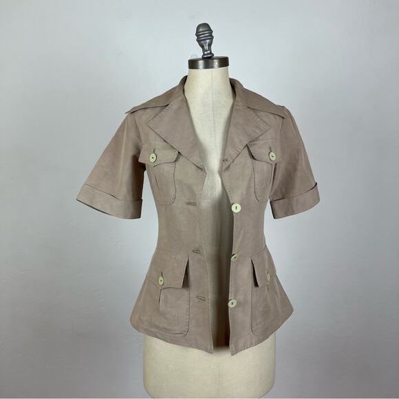 Stella McCartney Tan Short Sleeve Button Blazer - Picture 1 of 10